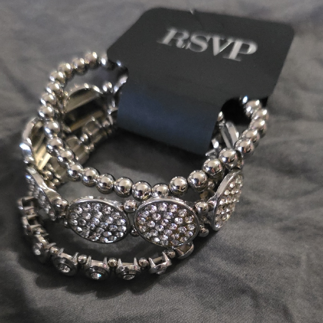 Rsvp Dazzling Silver Bracelet Trio 16$